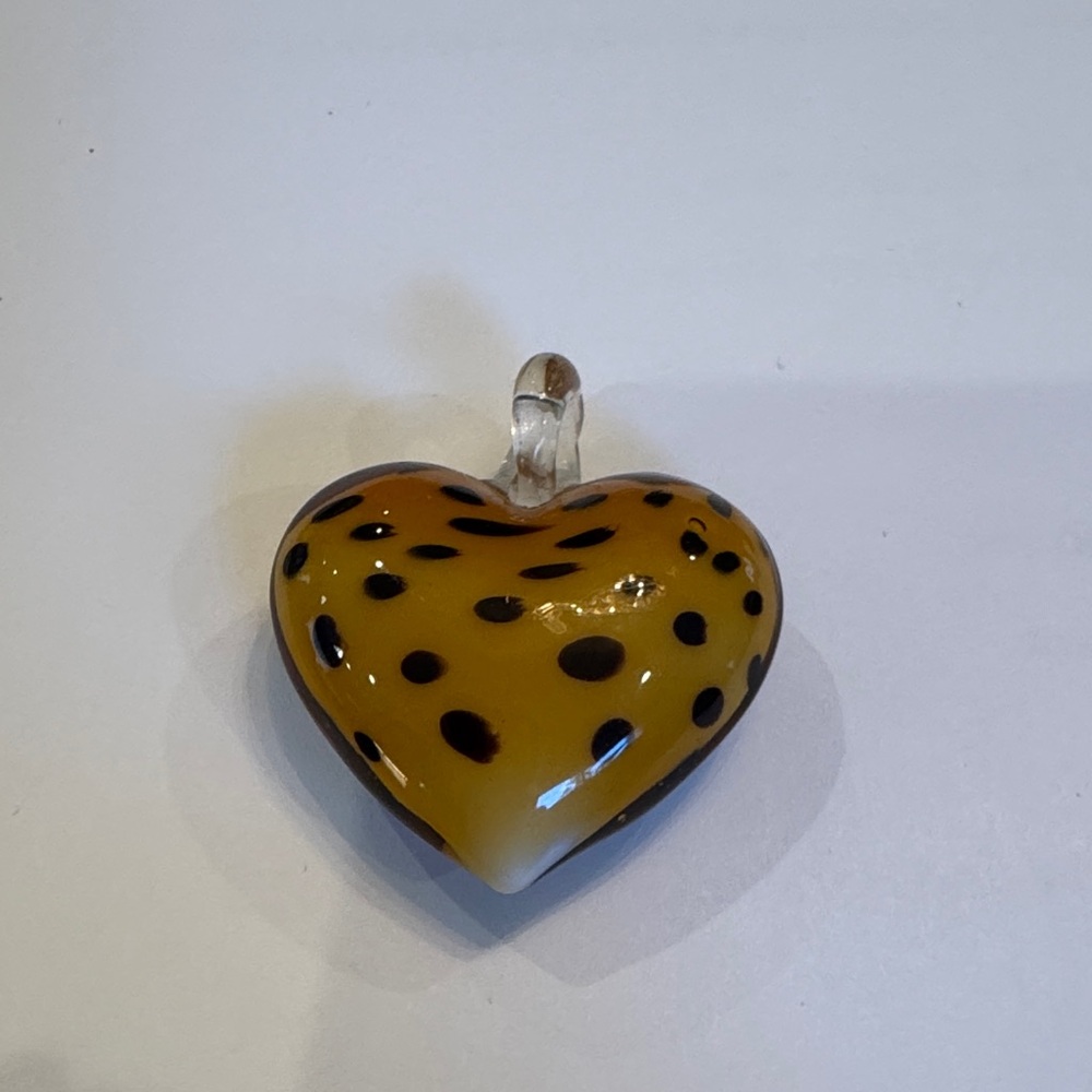 Leopard Print Heart Pendant
